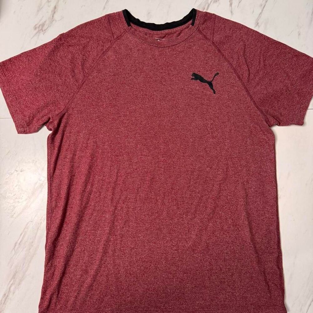 Puma Women's Red and Burgundy T-shirt
